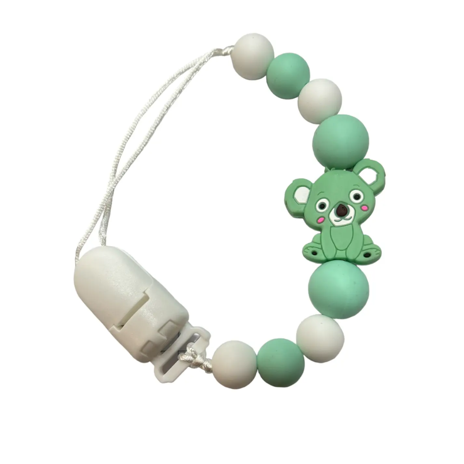 Porta Chupetes de Silicona Koala Verde