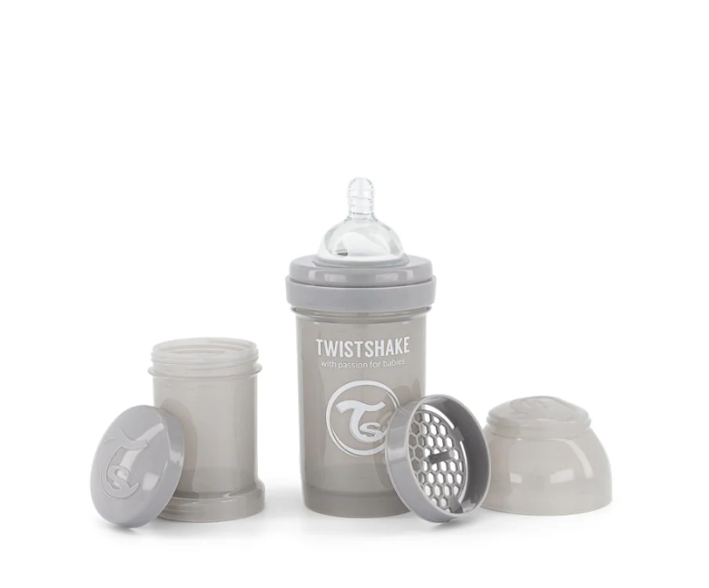 Mamadera 180ml Twistshake Gris