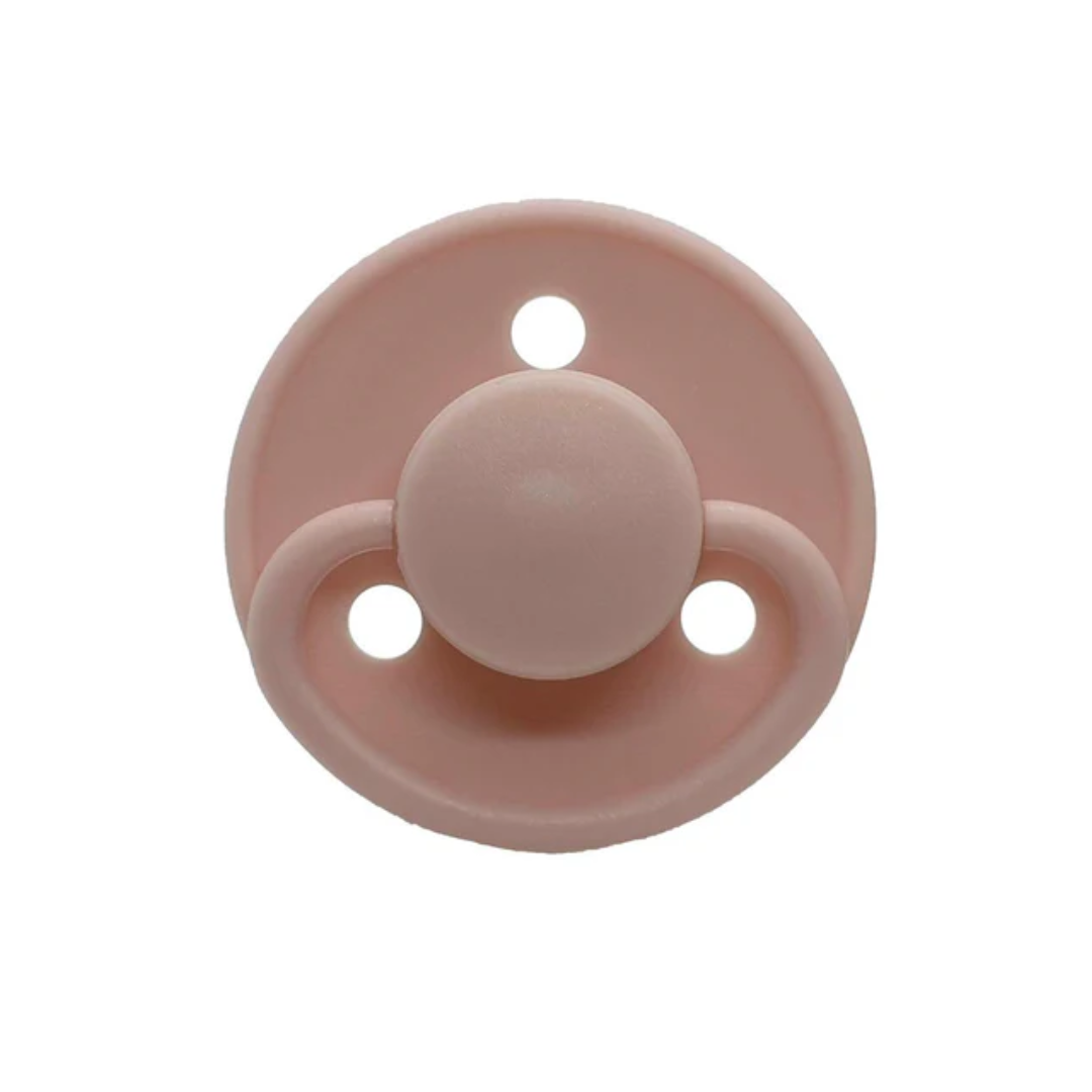Chupetes Rosado Redondos Mininor Látex 6m+ 2 uns