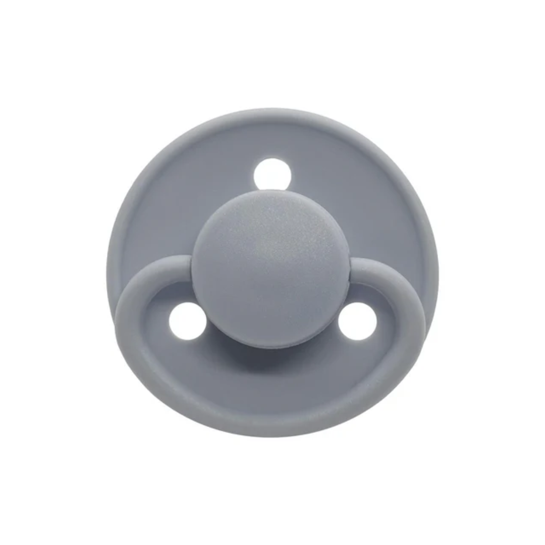 Chupetes Gris Redondos Mininor Látex 6m+ 2 uns