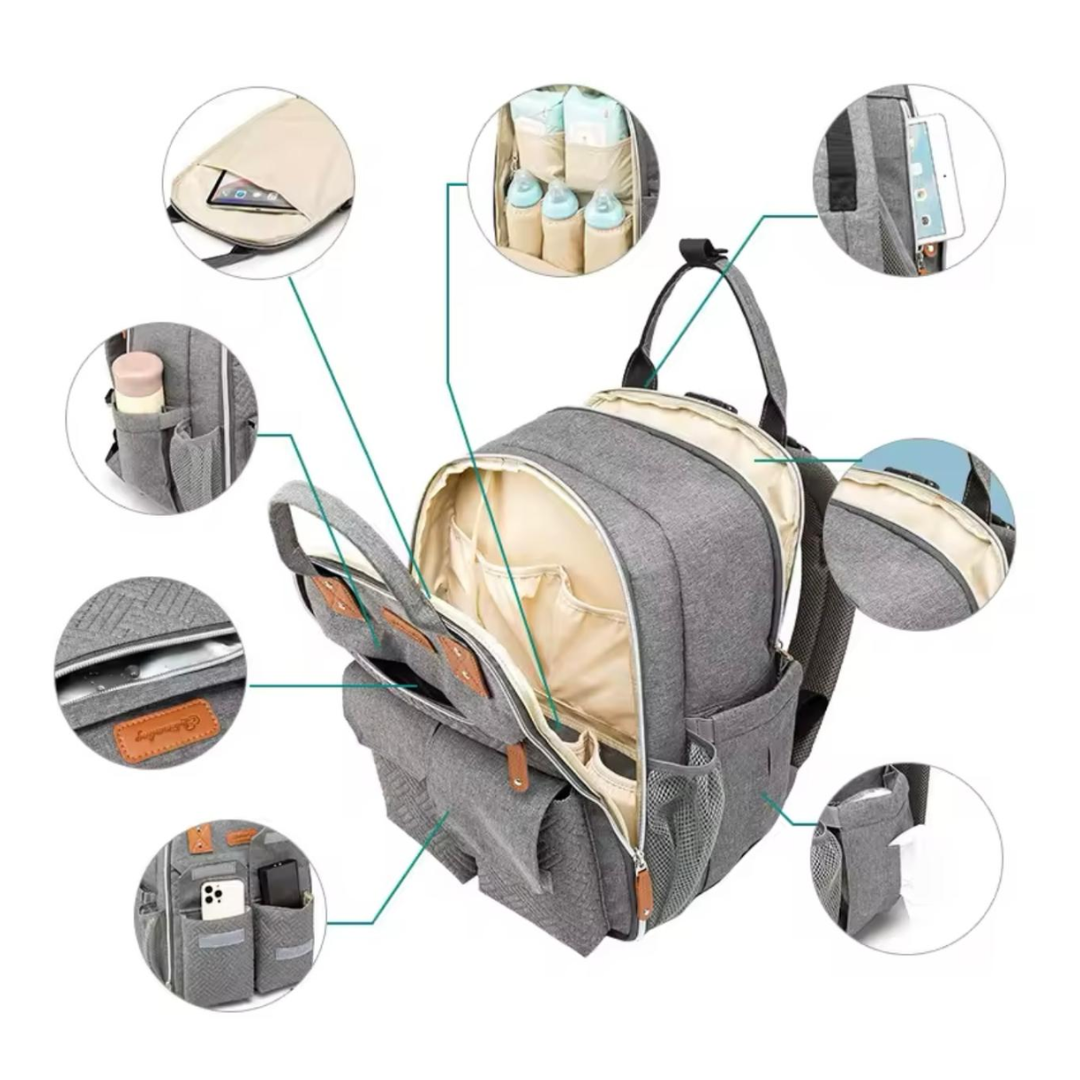 Mochila Maternal más Mudador Negro