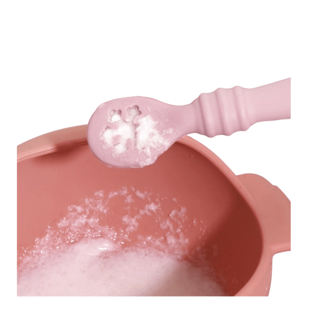 3 Cucharas de Aprendizaje de Silicona Rosado