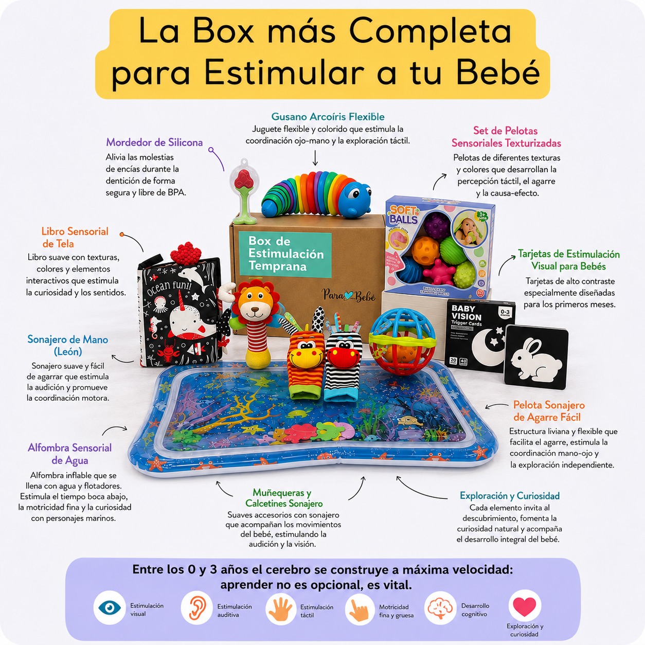 Box Estimulación Sensorial Texturas en el Océano 0 a 6 Meses