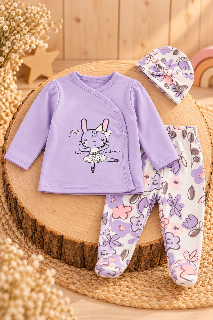Conjunto Bebé 3 Piezas Conejita Bailarina – Lavanda 🌸🐰