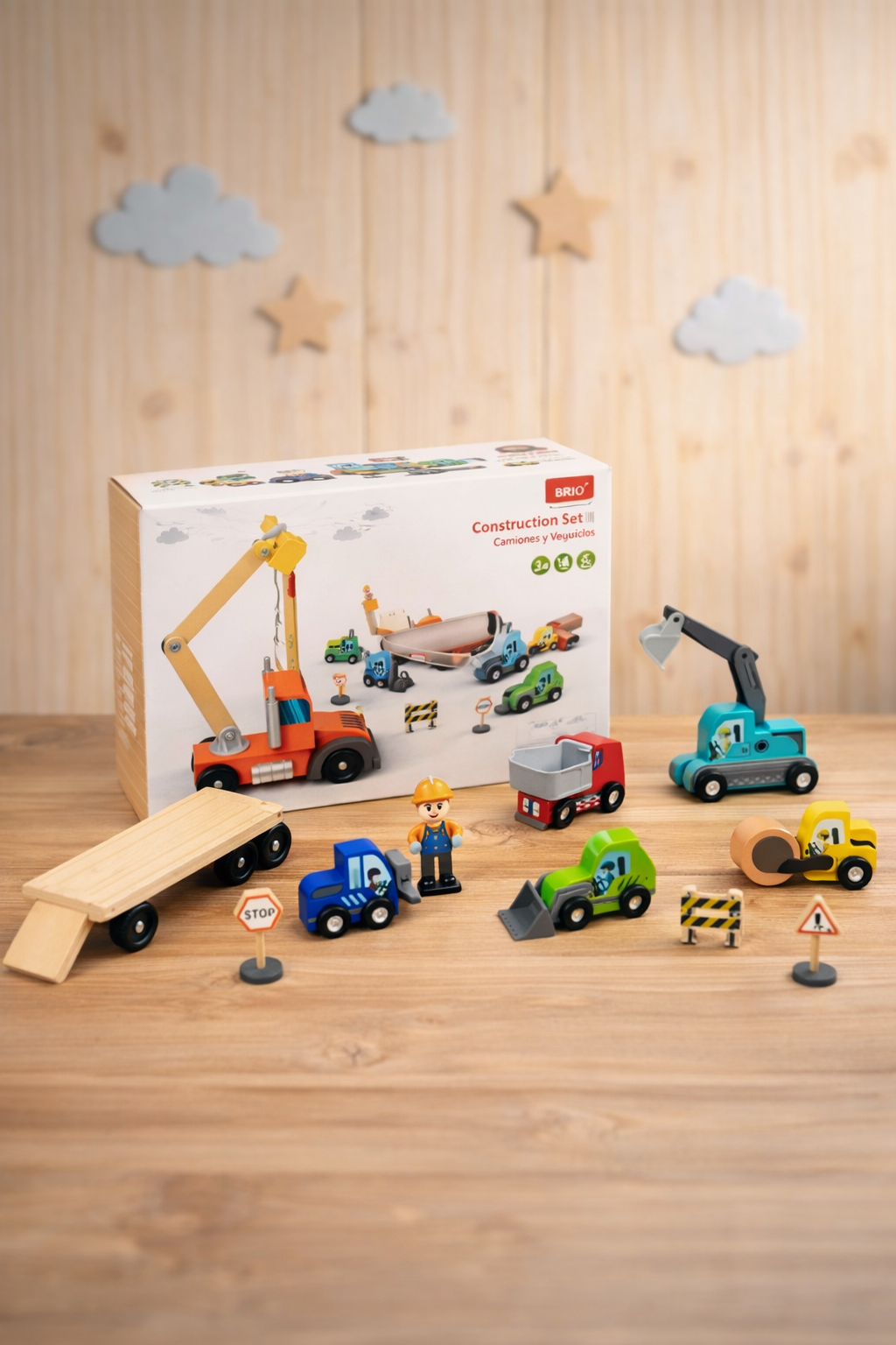 Set Camiones y Vehículos de Madera