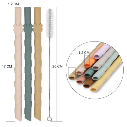 Set 10 Bombillas de Silicona con Cepillo Limpiador