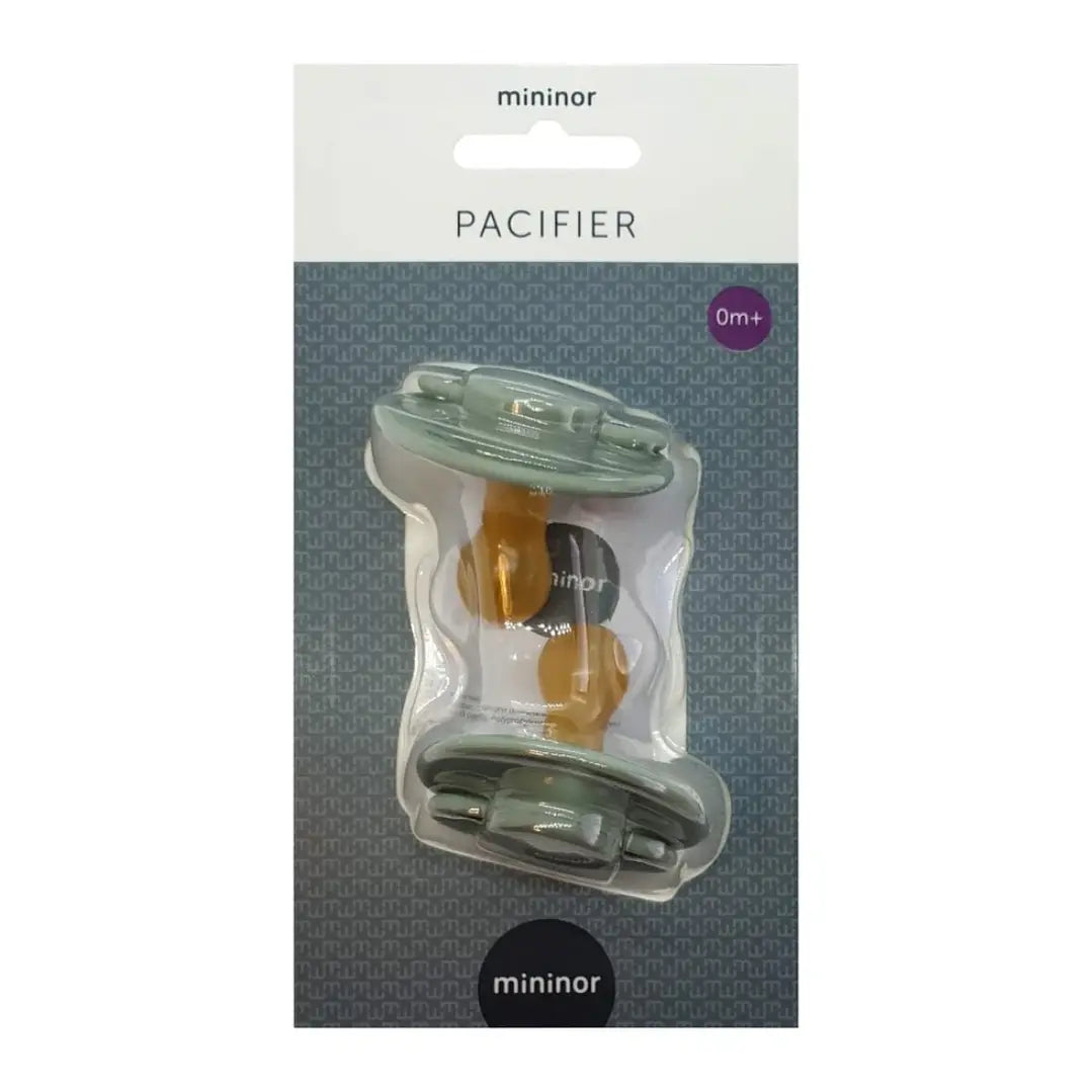 Chupetes Verdes Redondos Mininor Látex 0m+ 2 uns