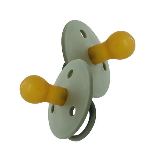 Chupetes Verdes Redondos Mininor Látex 0m+ 2 uns