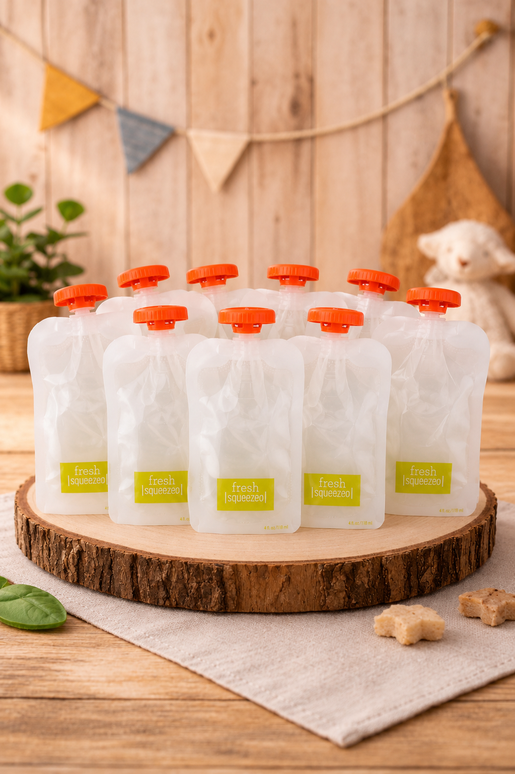 Pack de 10 Bolsas Reutilizables para Papillas Fresh Squeezed