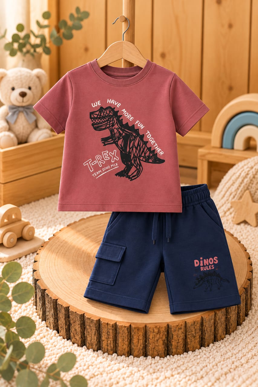 Conjunto Polera y Short Dinosaurio🦖❤️