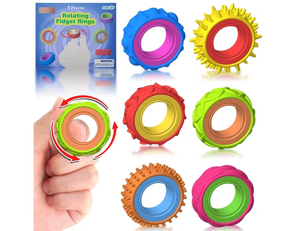 Anillos Giratorios con Textura 6 Unidades