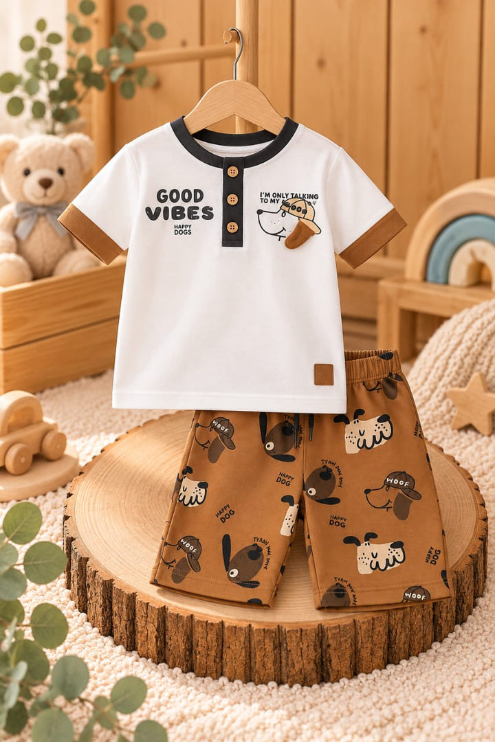 Conjunto Polera y Short Perrito 🐶🤎