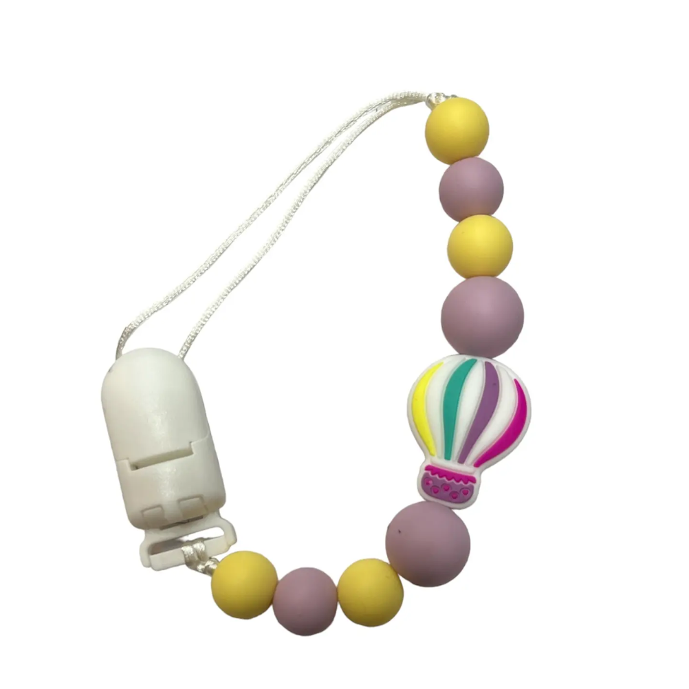 Porta Chupetes de Silicona Globo Lila