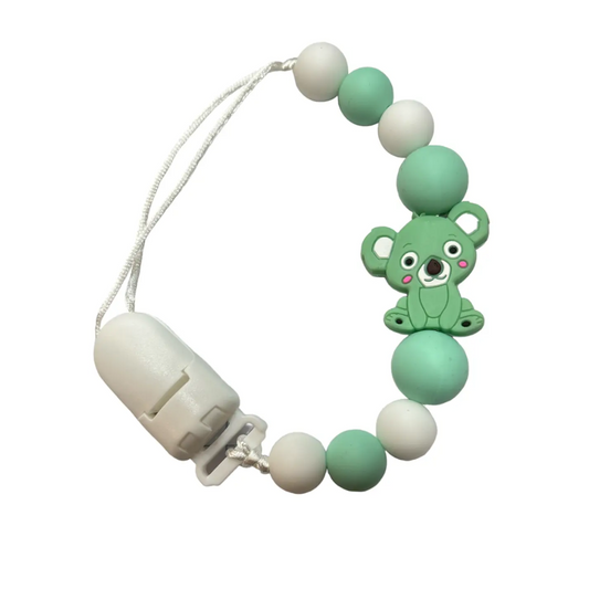 Porta Chupetes de Silicona Koala Verde