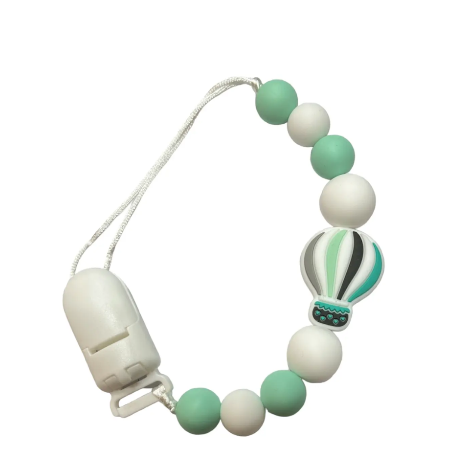 Porta Chupetes de Silicona Globo Verde