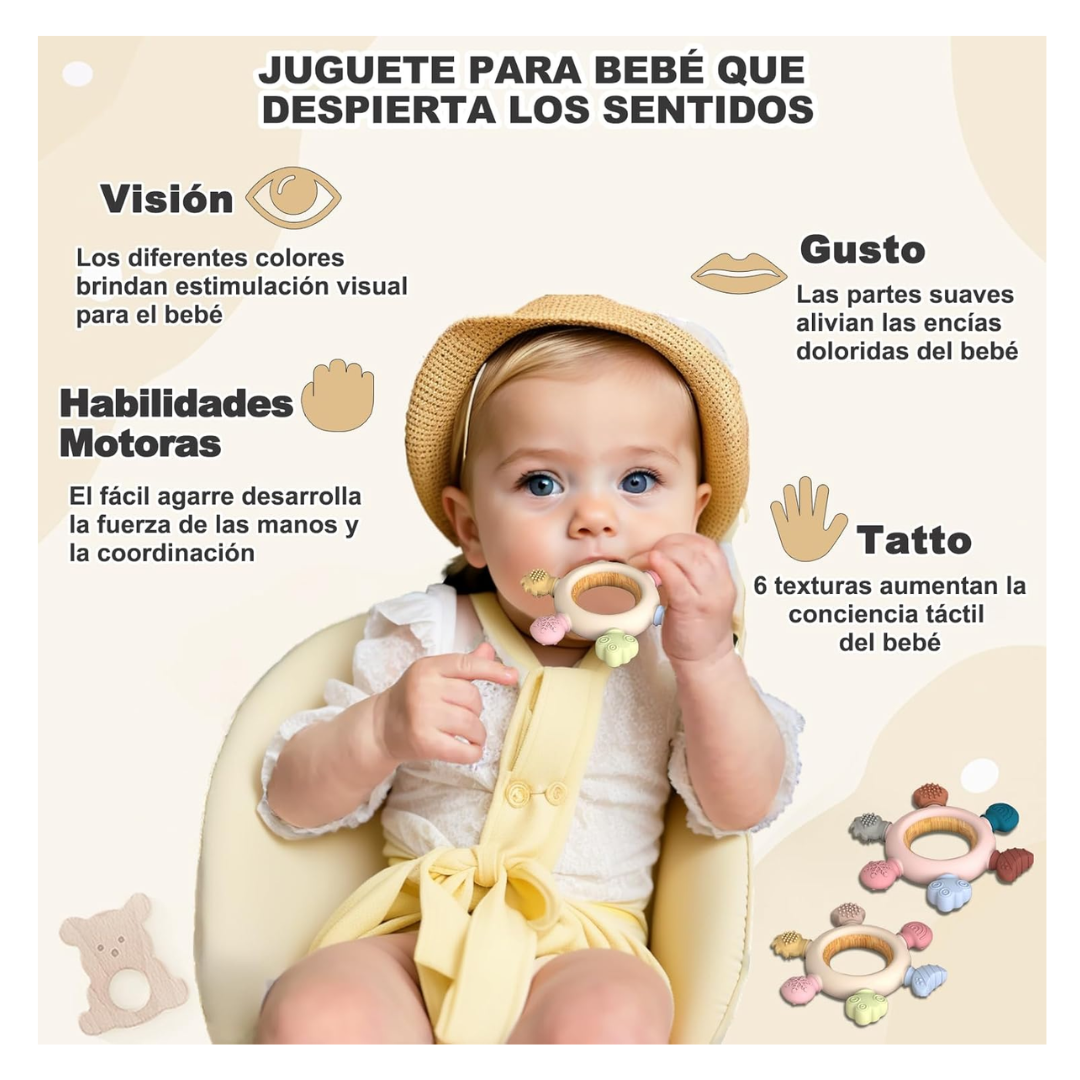 Mordedor de Silicona y Madera Sol