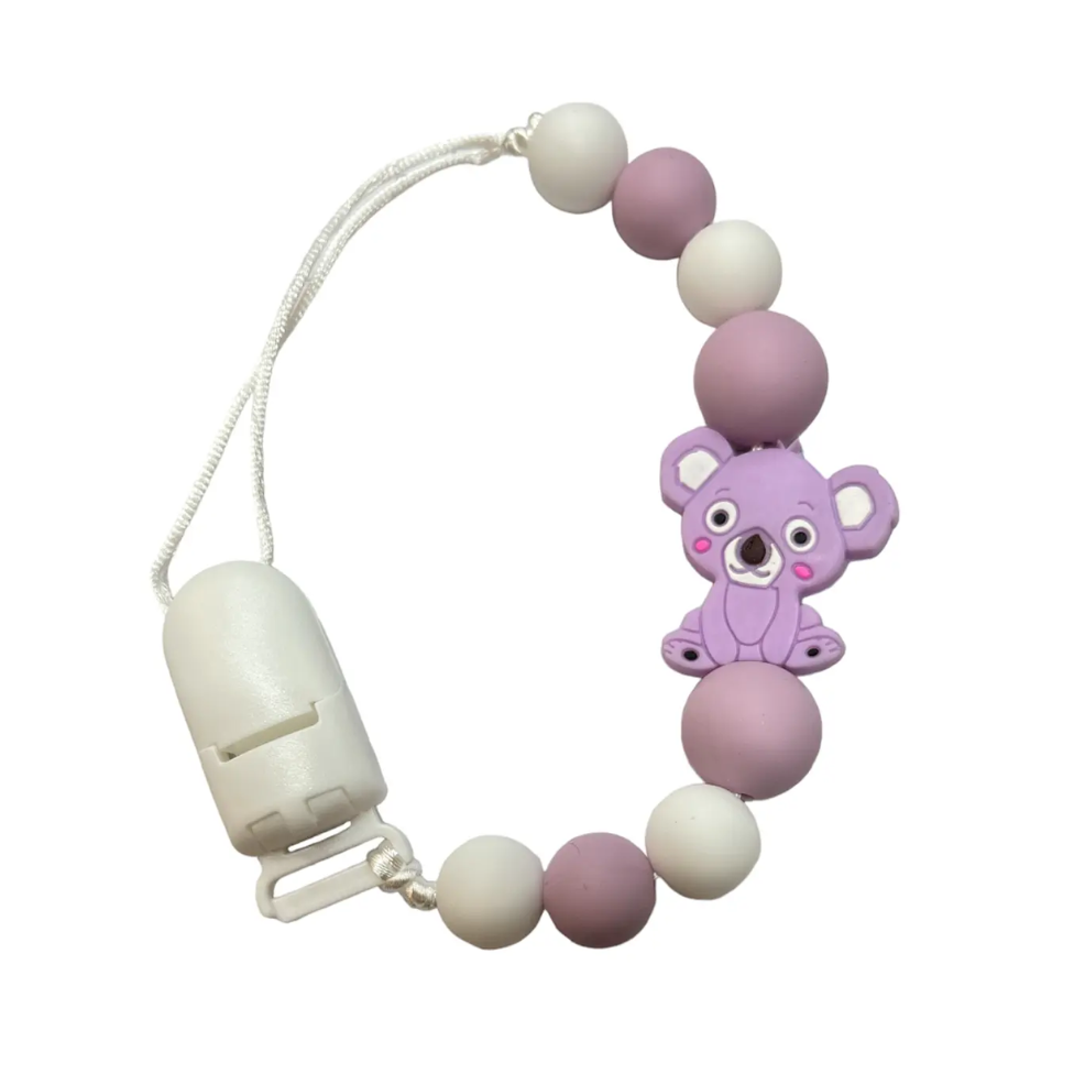 Porta Chupetes de Silicona Koala Lila