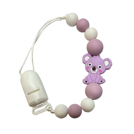 Porta Chupetes de Silicona Koala Lila