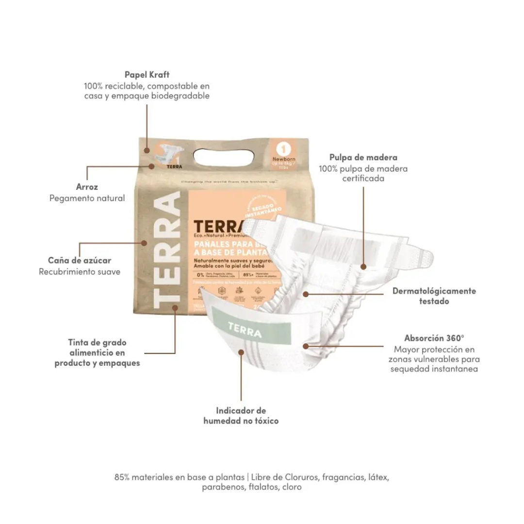 Pañales Terra Talla G Biodegradables