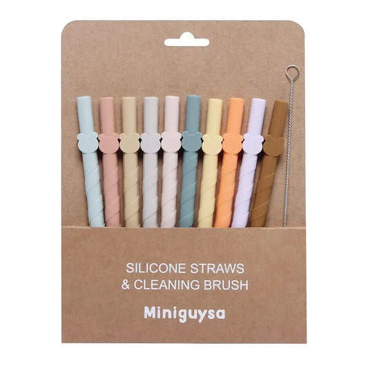 Set 10 Bombillas de Silicona con Cepillo Limpiador