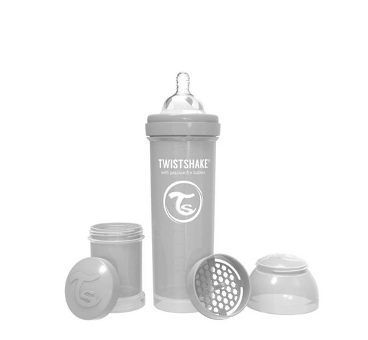 Mamadera 330ml Twistshake Gris