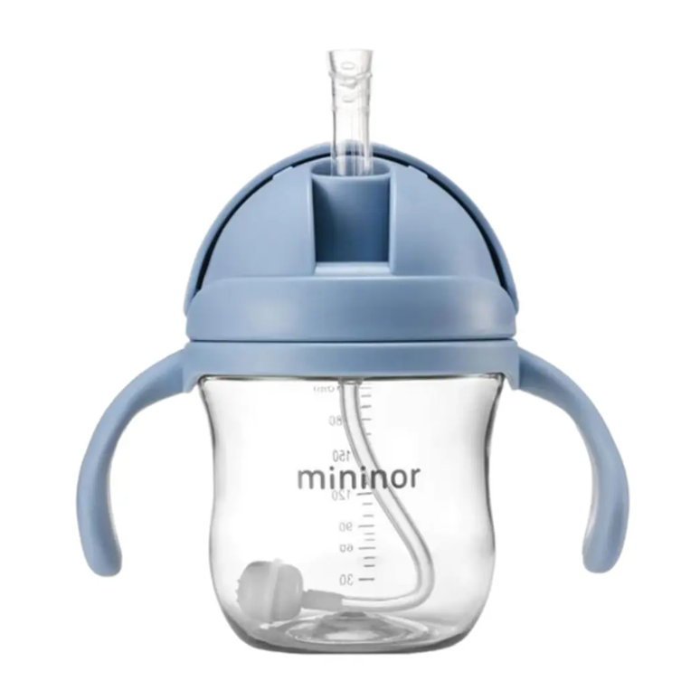 Vaso con Bombilla Azul Mininor