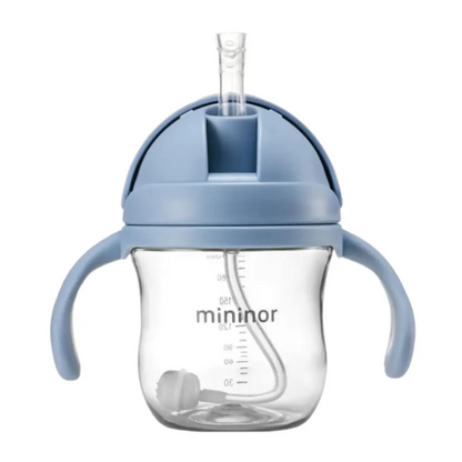 Vaso con Bombilla Azul Mininor