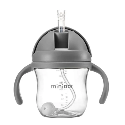 Vaso con Bombilla Gris Mininor