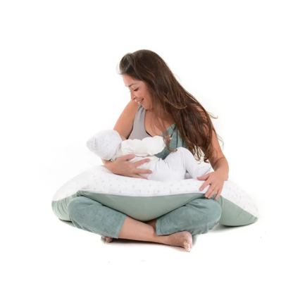 Cojín Maternal Multifuncional Blanco Verde de Microperlas