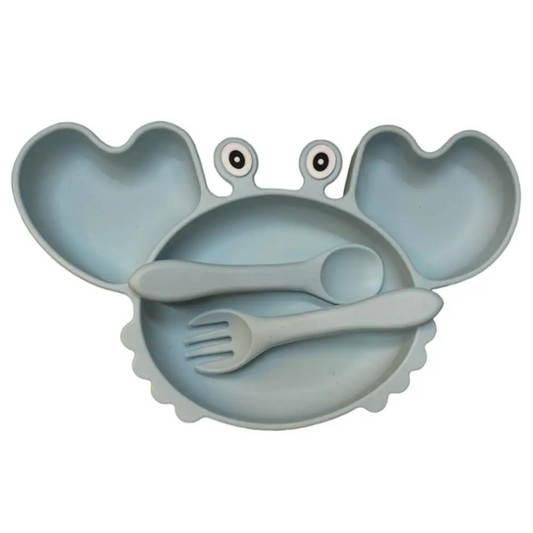 Plato y Servicio de Silicona Cangrejo Cielo