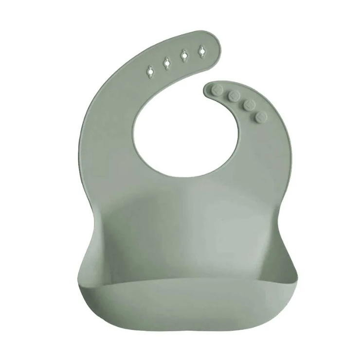 Babero de Silicona Verde Musgo