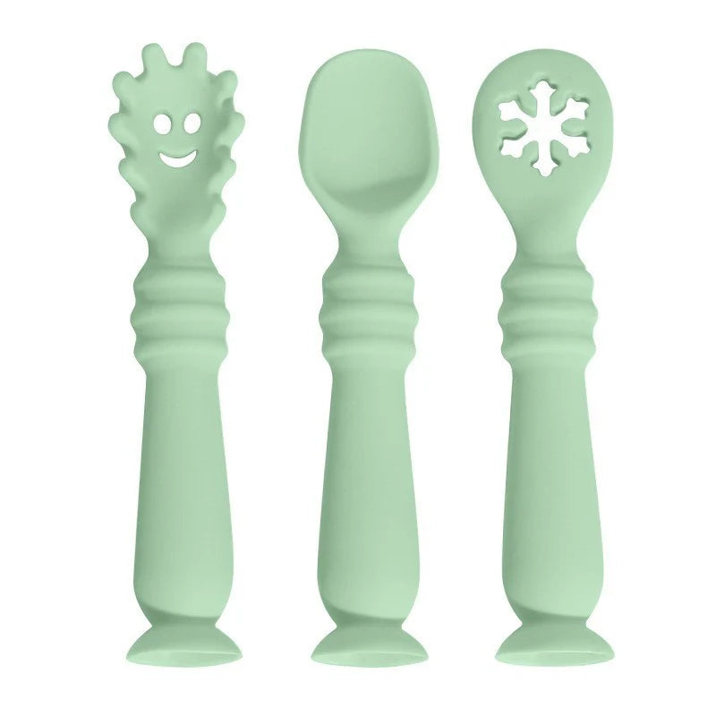 Set 3 Cucharas de Aprendizaje de Silicona