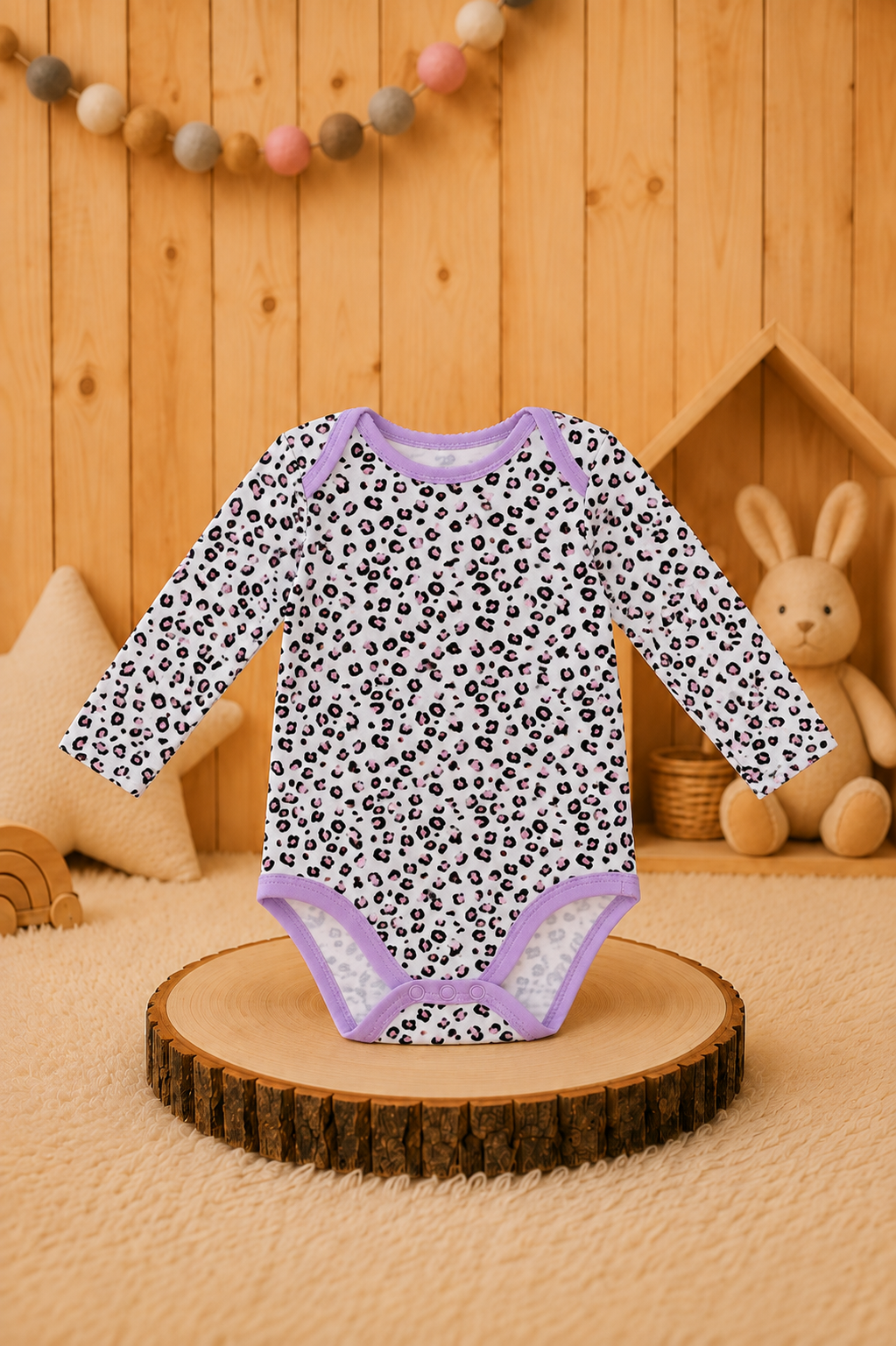 Body Manga Larga Diseño Print Lila