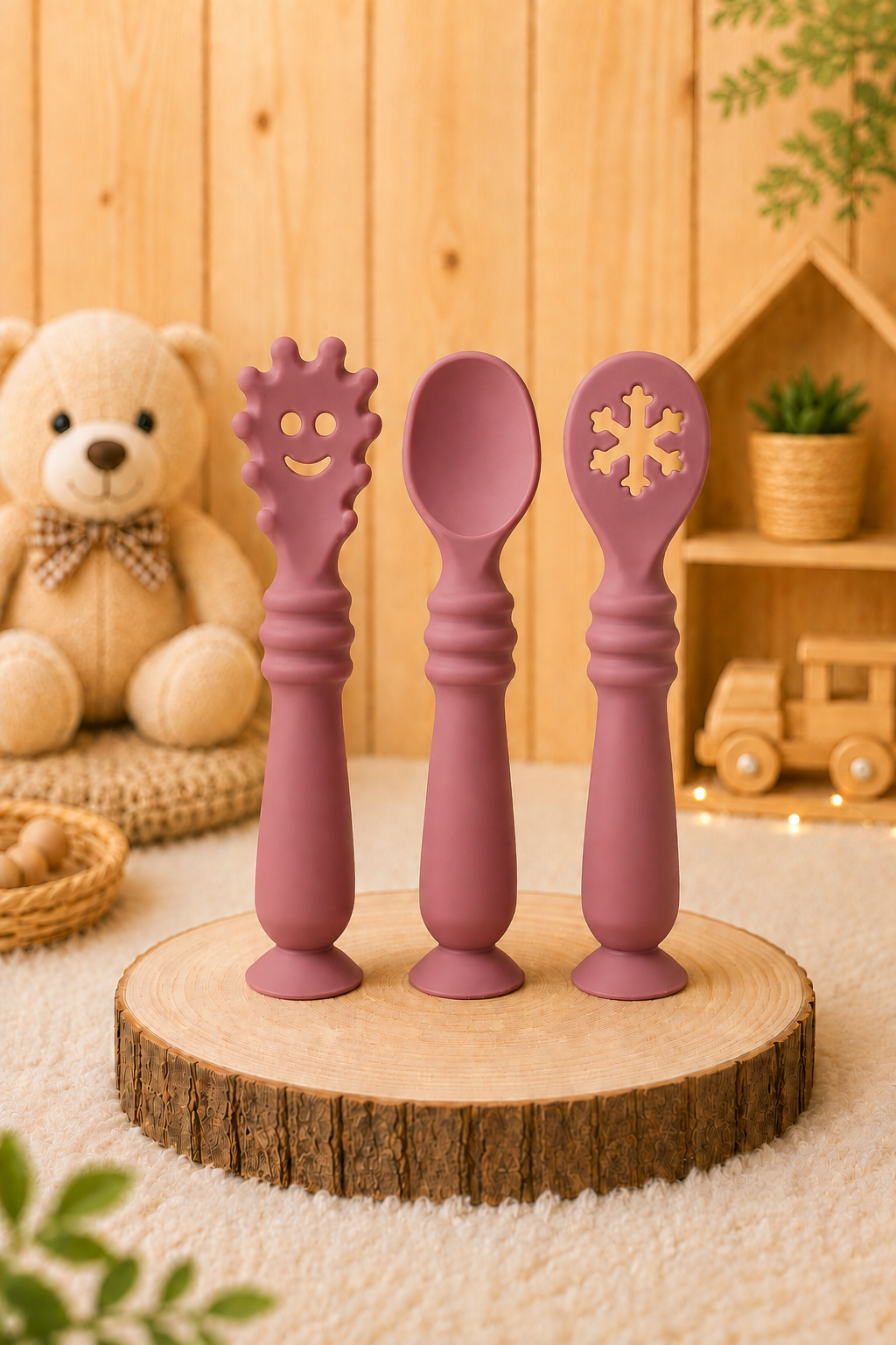 Set 3 Cucharas de Aprendizaje con Ventosa de Silicona