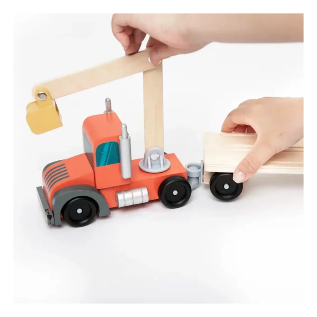 Set Camiones y Vehículos de Madera