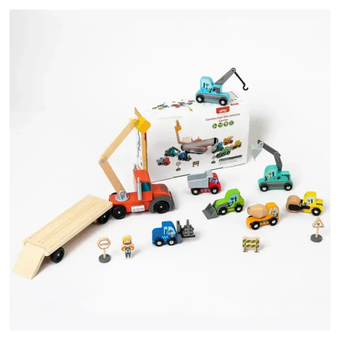 Set Camiones y Vehículos de Madera