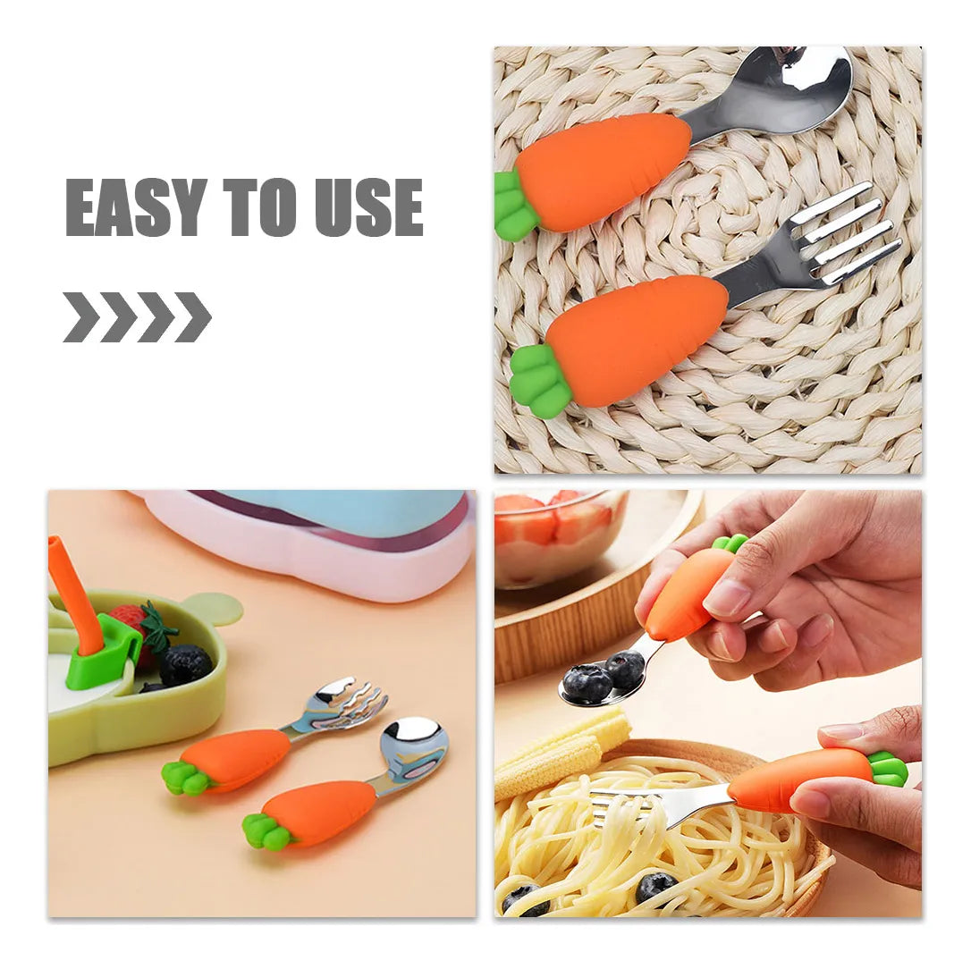 Set Cubierto de Acero Zanahoria