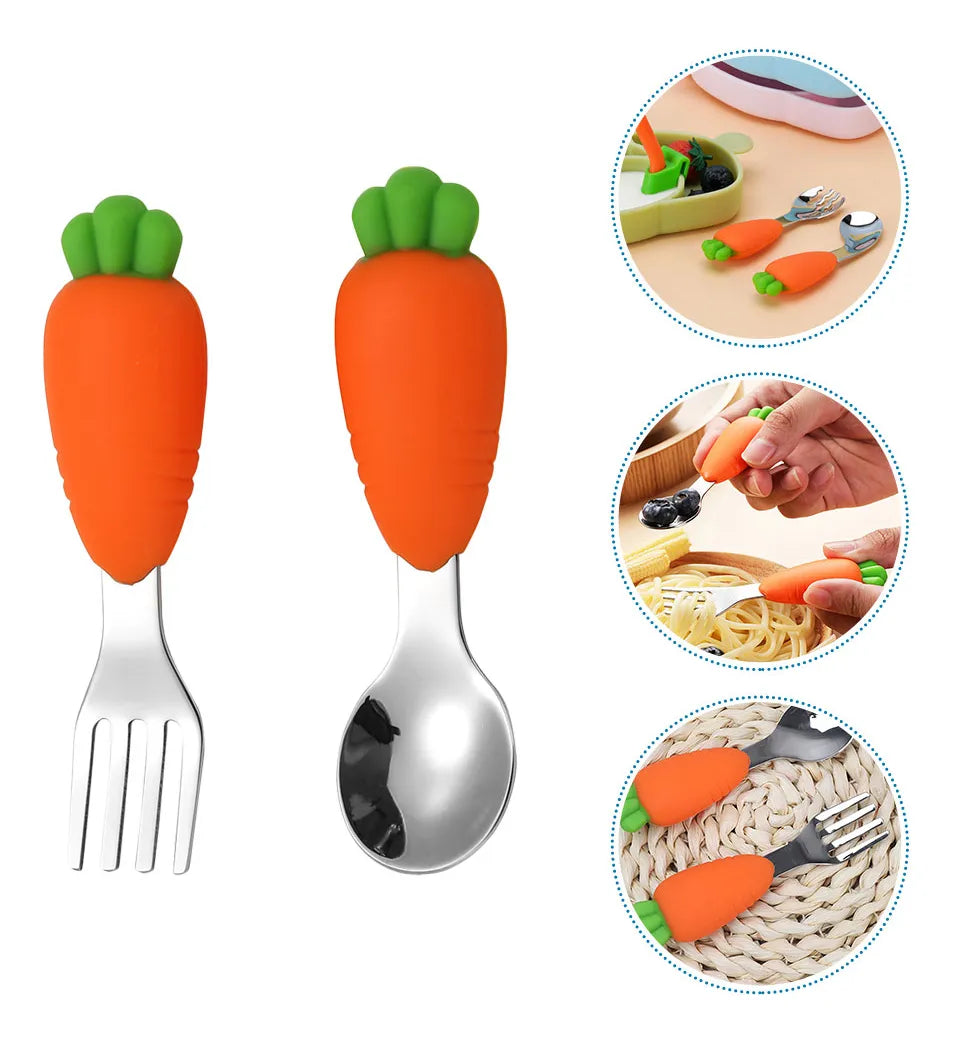 Set Cubierto de Acero Zanahoria