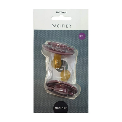 Chupetes Burdeo Redondos Mininor Látex 0m+ 2 uns