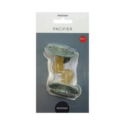 Chupetes Verde Redondos Mininor Látex 6m+ 2 uns