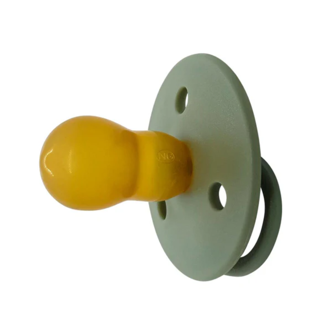 Chupetes Verde Redondos Mininor Látex 6m+ 2 uns