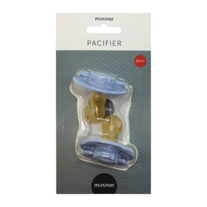 Chupetes Azul Redondos Mininor Látex 6m+ 2 uns