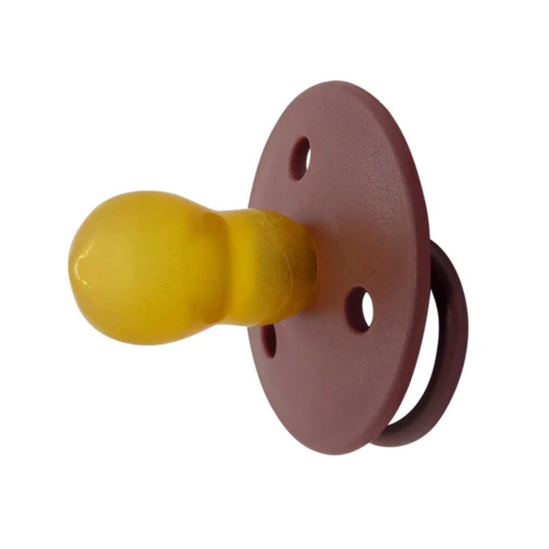 Chupetes Burdeo Redondos Mininor Látex 6m+ 2 uns