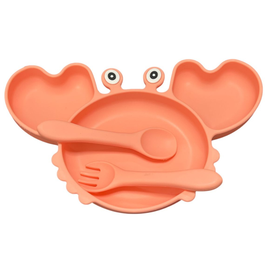 Plato y Servicio de Silicona Cangrejo Damasco