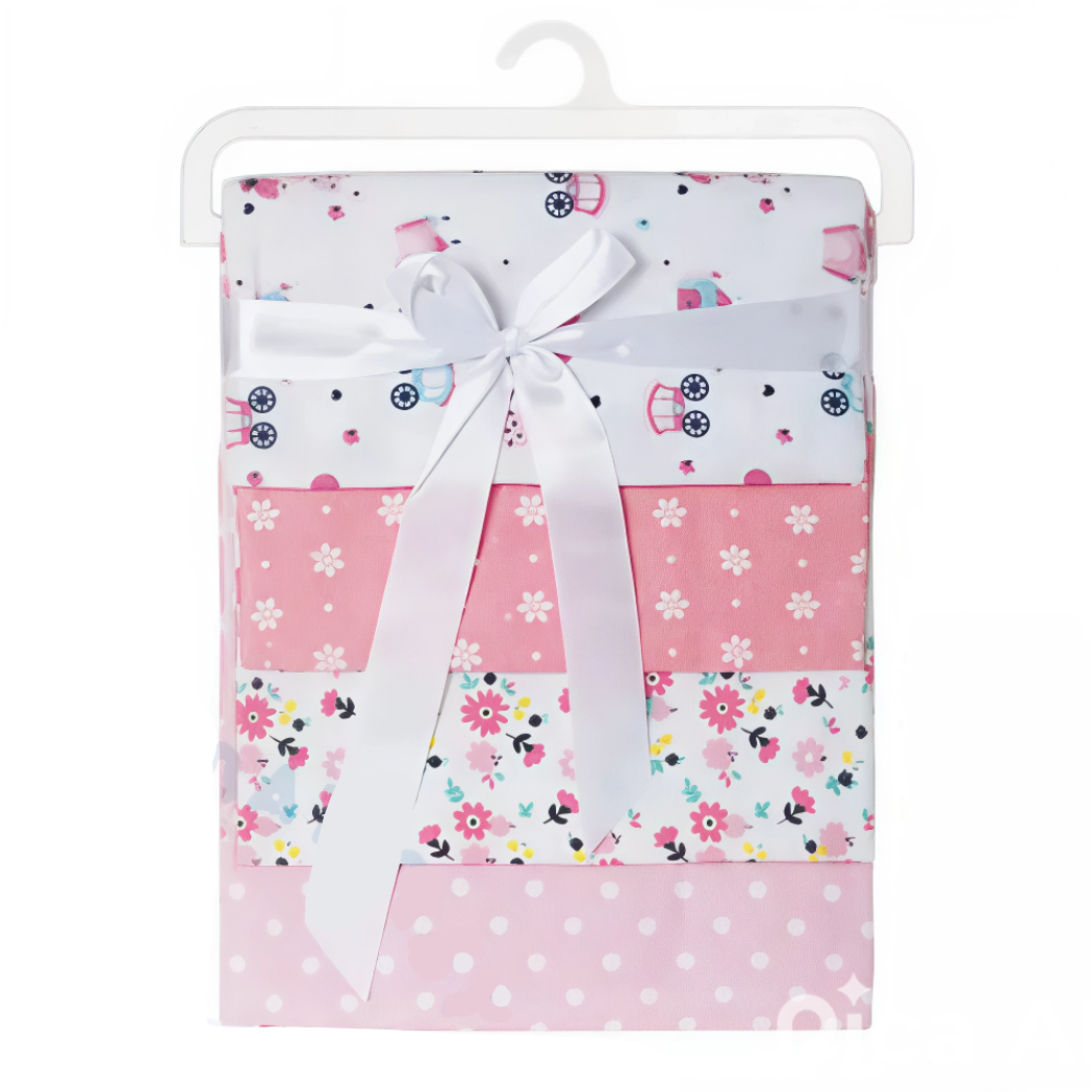 Set de 4 Tutos de Algodón Franela Coches