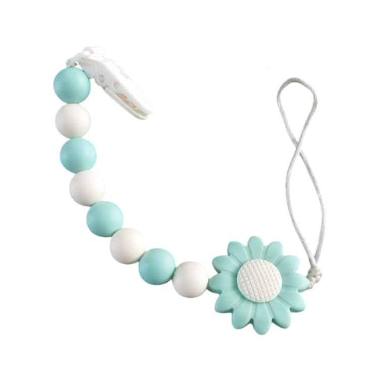 Porta Chupetes de Silicona Flor Menta