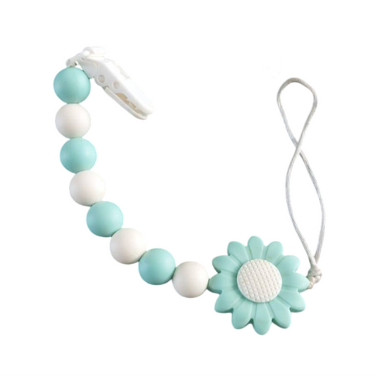 Porta Chupetes de Silicona Flor Menta