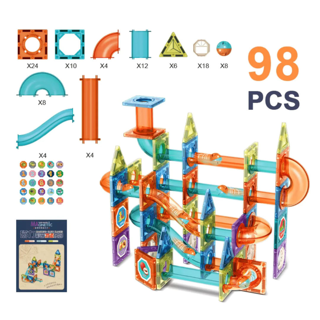 Set Bloques y Tobogán Magnéticos Construcción 98 Pcs