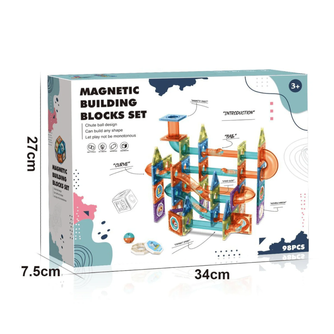 Set Bloques y Tobogán Magnéticos Construcción 98 Pcs