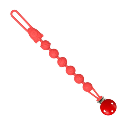 Porta Chupetes de Silicona Relieve Rojo